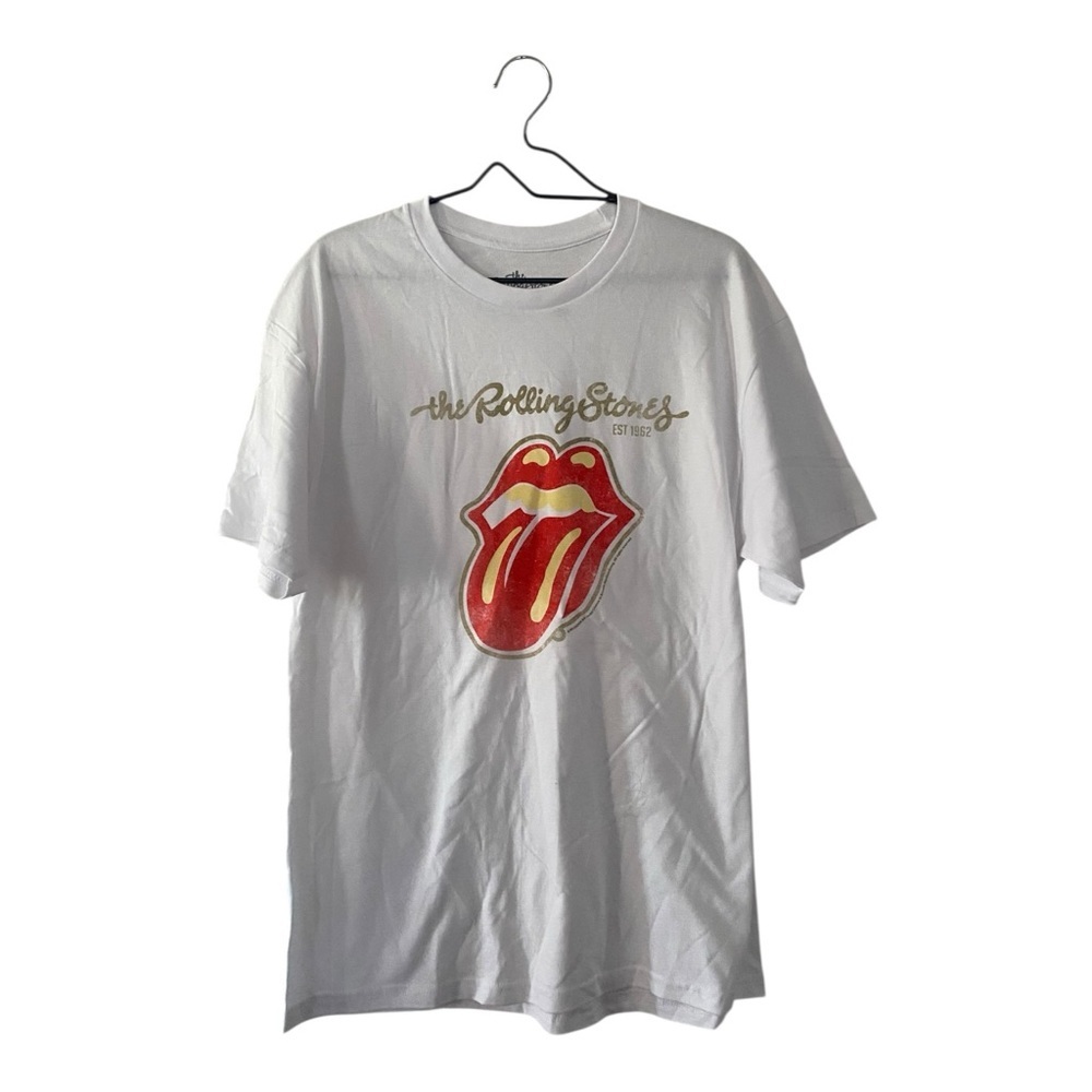 The Rolling Stones White Graphic T Shirt Women’s Size Large Oversized Tee NEW